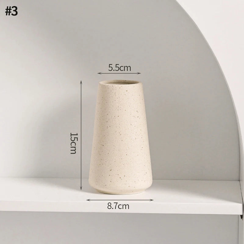 Modern Nordic Ceramic Vase – Minimalist White Flower Vase for Home & Office Decor