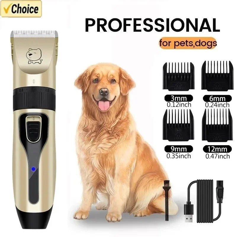 USB Rechargeable Pet Hair Clipper – Professional Grooming Trimmer for Dogs & Cats