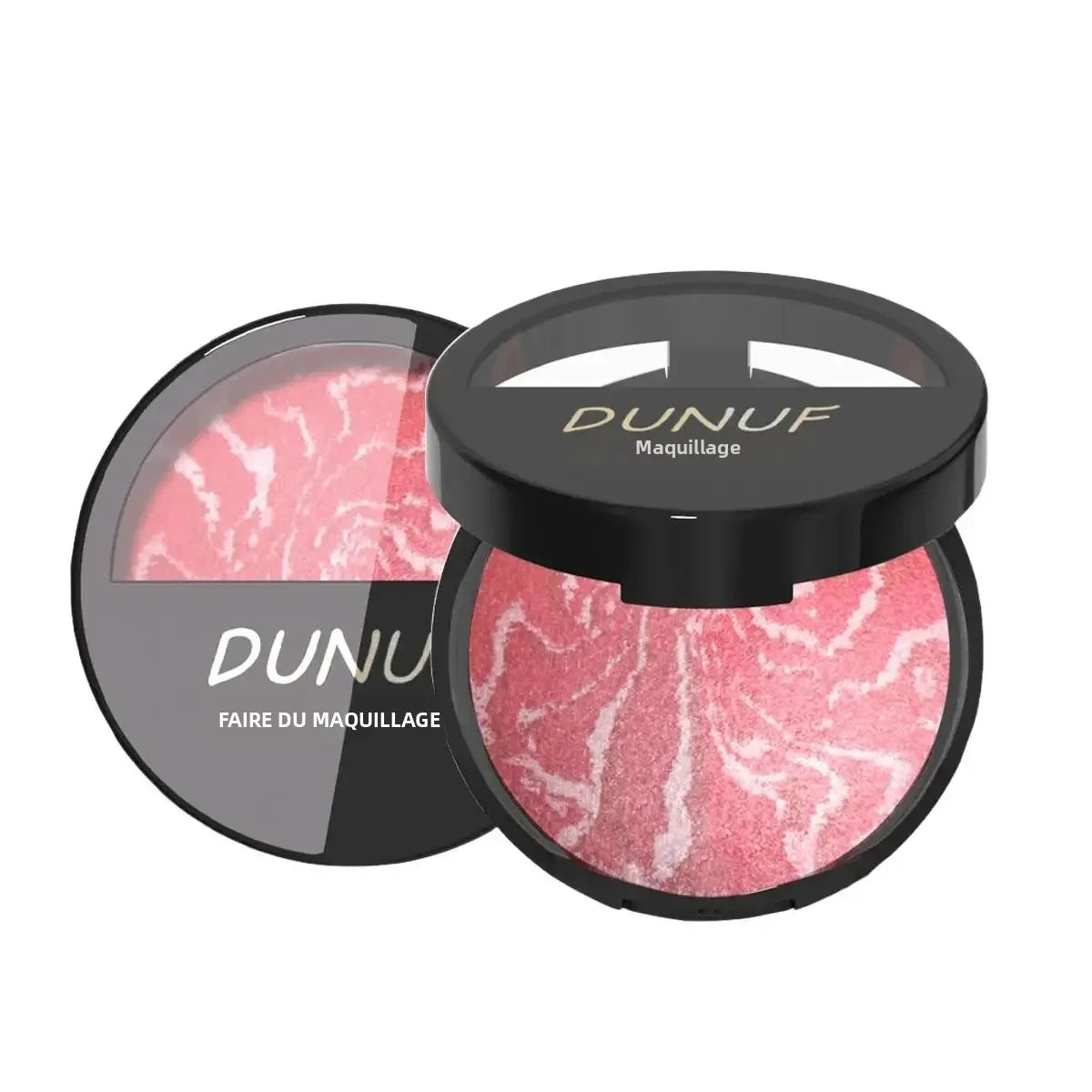 Palette de Fard à Joues 3 Tons — Poudre Cuite Imperméable, Légère et Longue Tenue, Texture Lisse et Aérienne pour un Teint Unifié et Lumineux