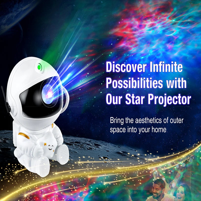 Astronaut Galaxy Projector Night Light – Starry Sky Lamp for Kids' Bedrooms & Space Decor