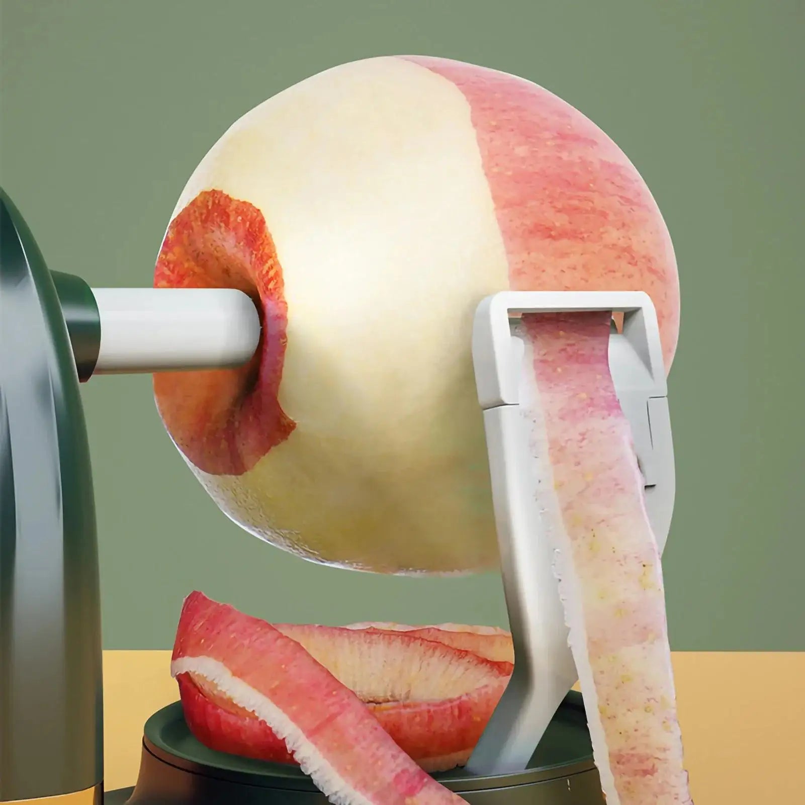 Manual Hand Crank Apple Peeler, Slicer & Corer – Fruit Peeling Machine with Divider and Replacement Blades
