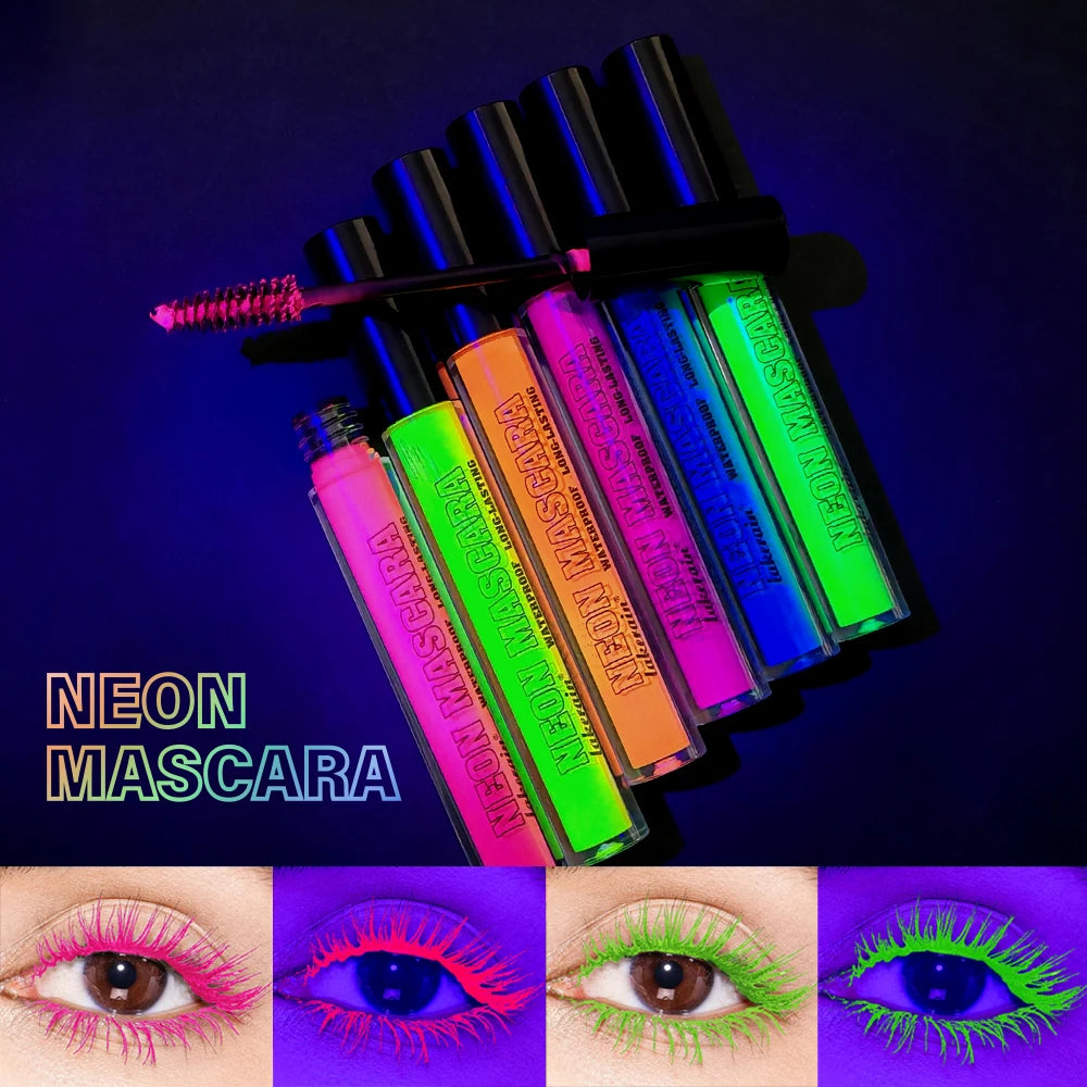 Mascara coloré volume et courbure waterproof longue tenue – bleu, blanc, vert, rose