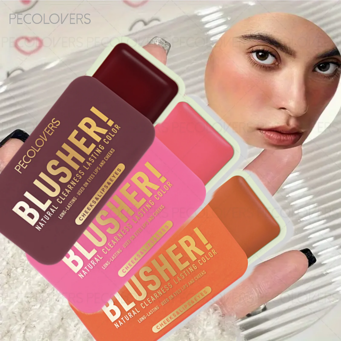 1 pcs Blush waterproof mat – Fini naturel, pour yeux, joues et lèvres – Contouring et highlight, maquillage polyvalent