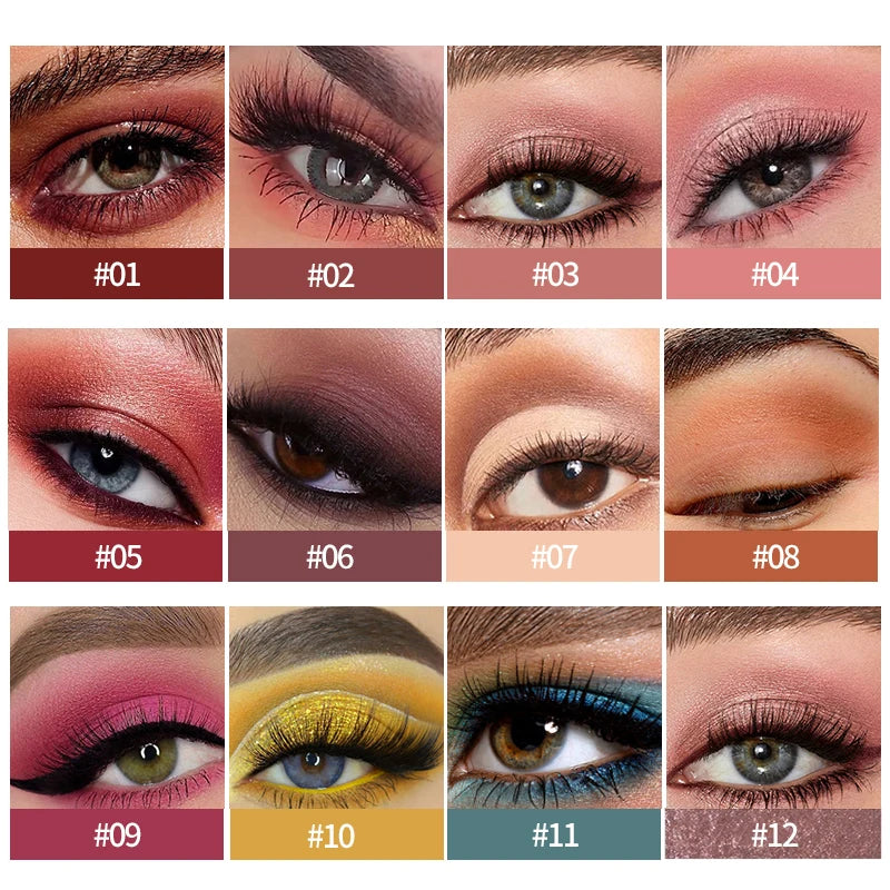 Palette fards à paupières 24 couleurs monochrome pailleté et mat waterproof longue tenue