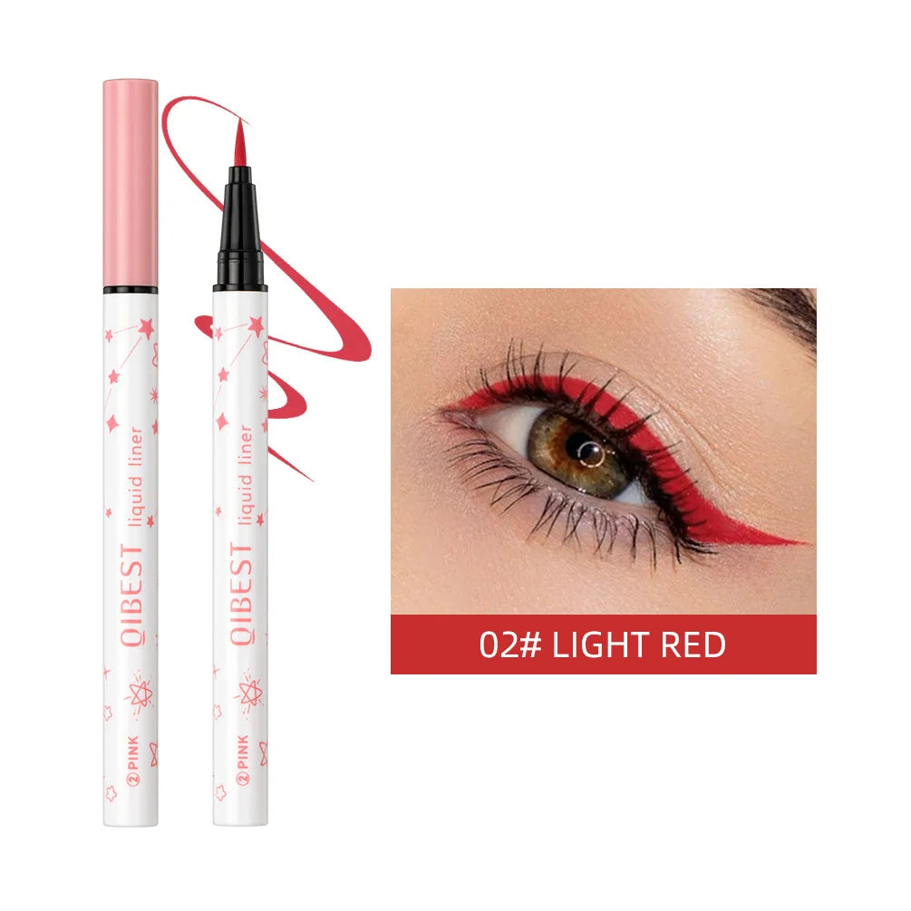 Crayon Eyeliner Ultra-Fin — waterproof, longue tenue, texture lisse, 12 couleurs vives, haute pigmentation, maquillage des yeux