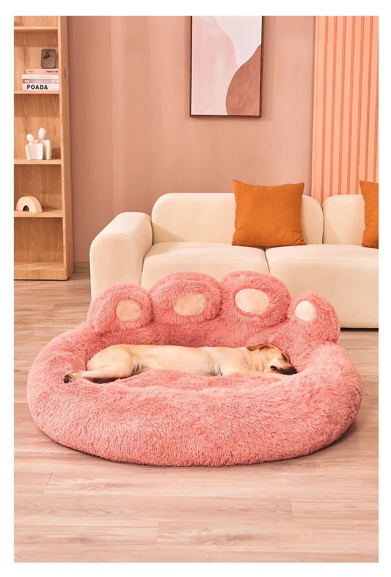 Fluffy Plush Pet Bed – Warm Sofa Bed for Dogs & Cats