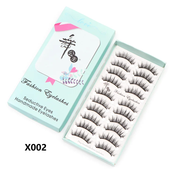10 paires de cils naturels – Cils manga en bande complète, maquillage – Vente en gros, dropshipping, extensions de cils, faux cils style anime