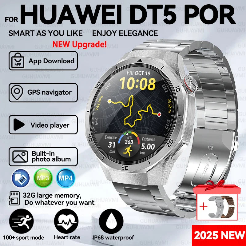 Montre connectée HUAWEI GT 5 Pro, mémoire de 32 go, AGPS Beidou, Navigation, écran saphir, vidéo HD, appel Bluetooth, nouveauté 2025