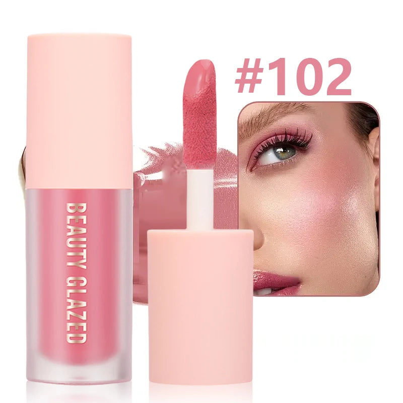 Blush crème doux 3 teintes – Blush liquide pour joues, léger et longue tenue – Résistant aux bavures, effet naturel et fini lumineux