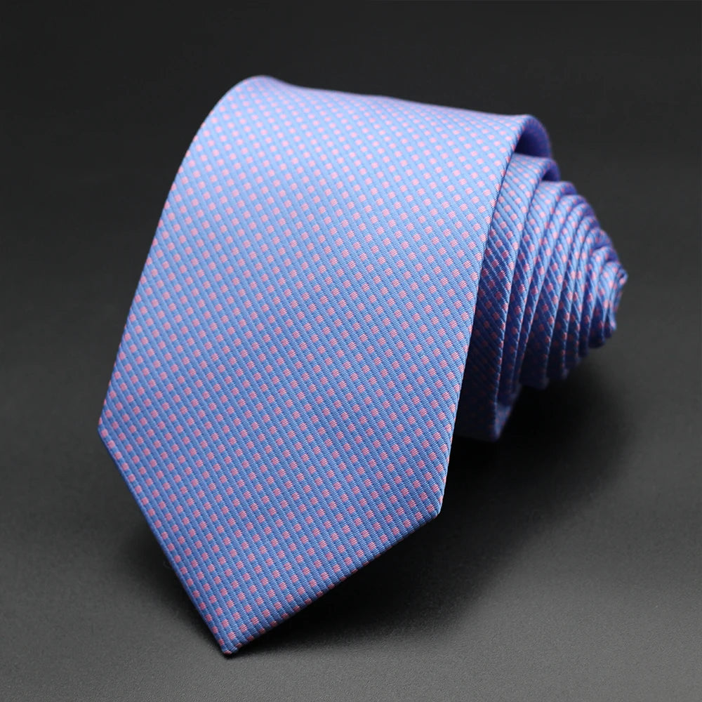 Cravate Homme Fantaisie – Motifs Floraux et Pois en Bleu, Rouge et Jaune, pour Affaires, Mariage et Cadeau Formelle