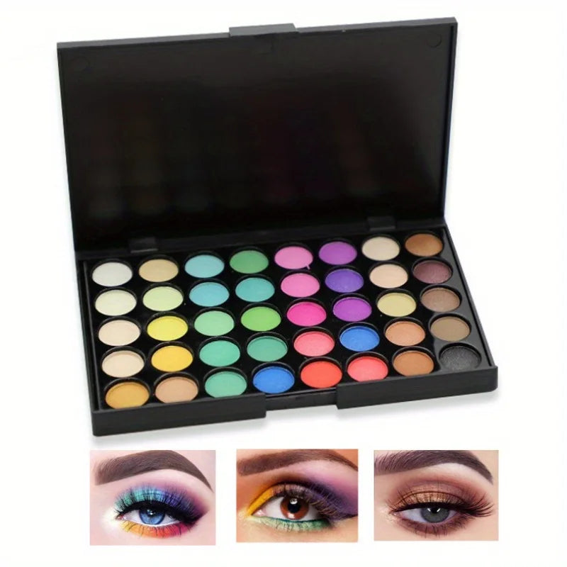Palette fards à paupières 40 couleurs – Mat et scintillant, tons terre, longue tenue et anti-bavure, kit maquillage coréen