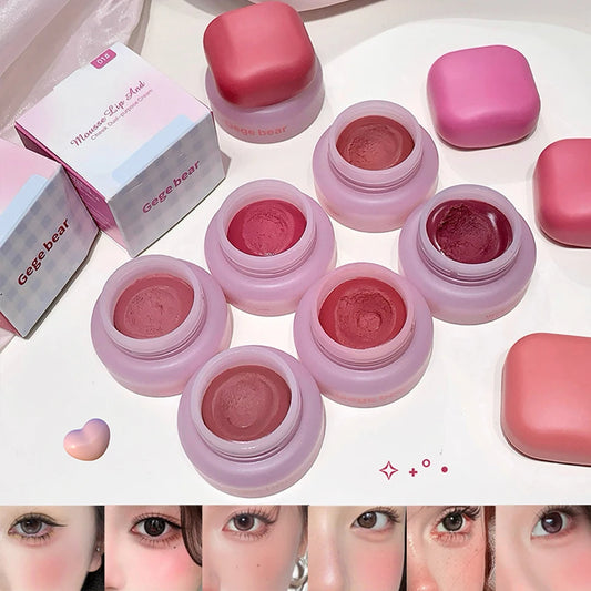 Baume mousse lèvres et joues – Blush et teinte à lèvres matte style coréen, polyvalent – S’accorde avec toutes les carnations