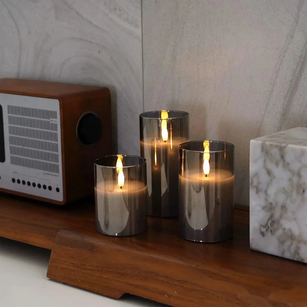 3PCS LED Flameless Candles with Remote Control – Flickering Candle Set for Home & Event Decor