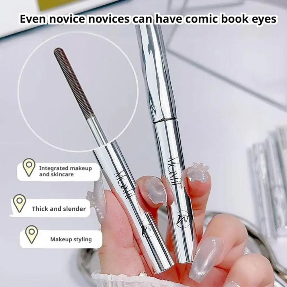 Mascara tube acier longue tenue waterproof base cils naturels recourbés 3D allongeant yeux