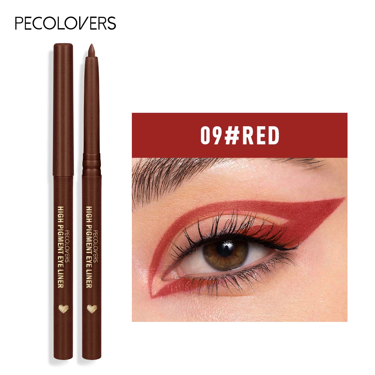 Crayon Gel Eyeliner Blanc Waterproof – Vert et Marron, Doux, Haute Pigmentation, Mat et Brillant, Longue Tenue