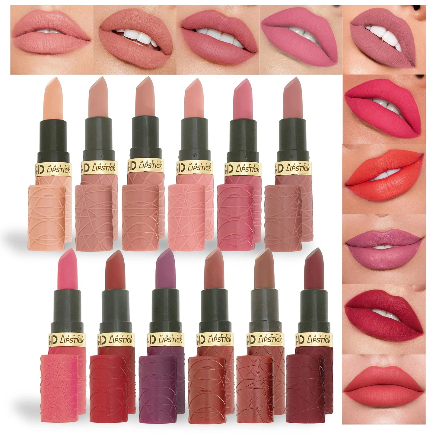 Coffret 6 rouges à lèvres velours mat — Tenue longue durée et waterproof | Hydratant et non collant | Teintes sexy pour femmes | Maquillage lèvres durable et élégant