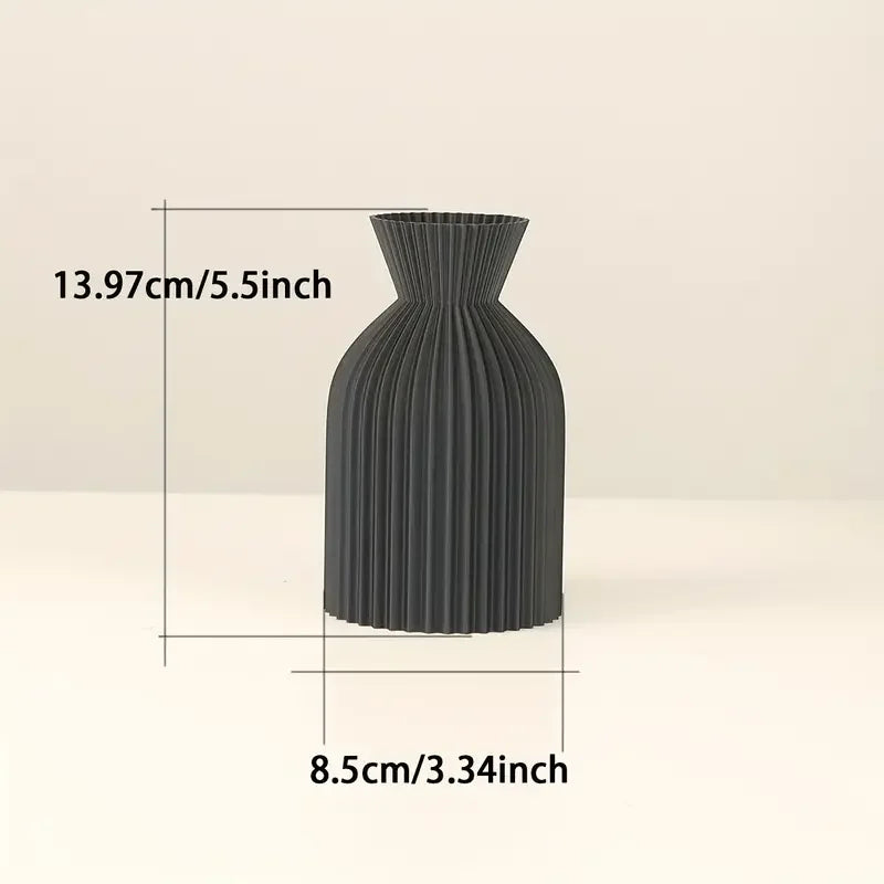 Elegant Black Decorative Vase – Boho Chic Flower Vase for Home & Office Decor