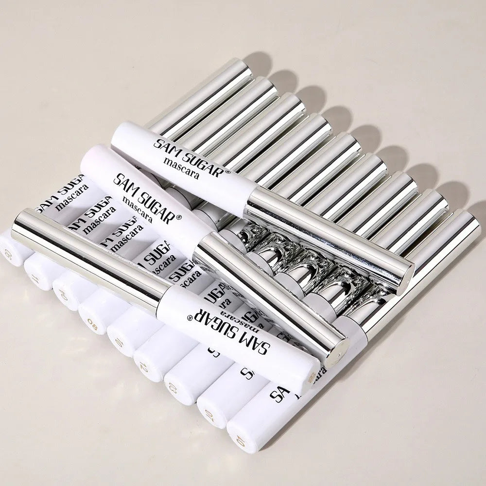 Mascara fibres de soie coloré brosse ultra-fine allongeant cils waterproof séchage rapide vert et rose