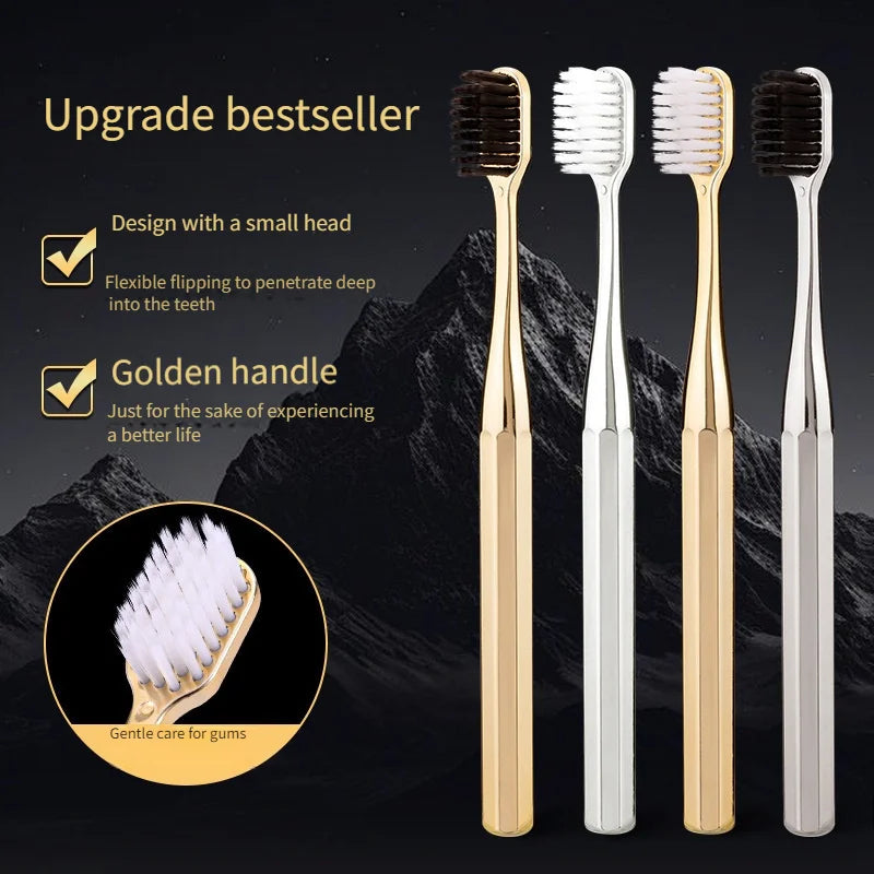 2-Pack Luxury Soft Bristle Toothbrush Set – Roman Column Handle Design