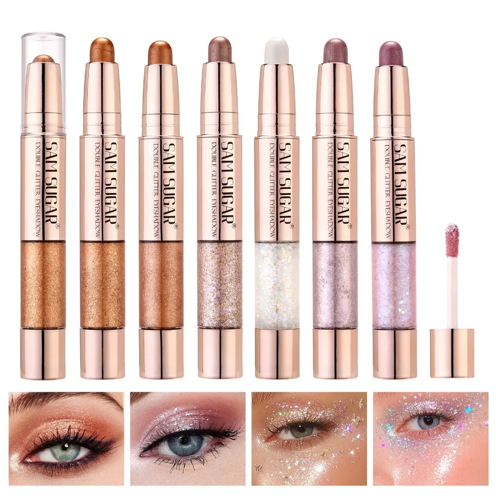 Crayon fard à paupières liquide double embout, nacré, contouring soyeux, scintillant, waterproof, longue tenue, maquillage fête