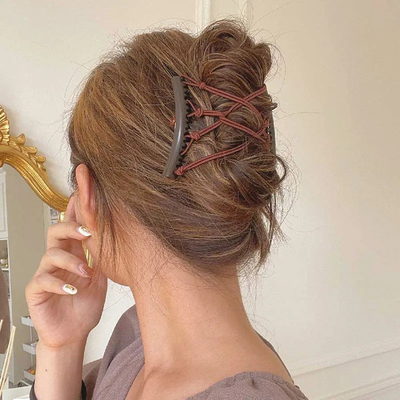 « Peigne Élastique Double Rang – Accessoire Cheveux Femme »