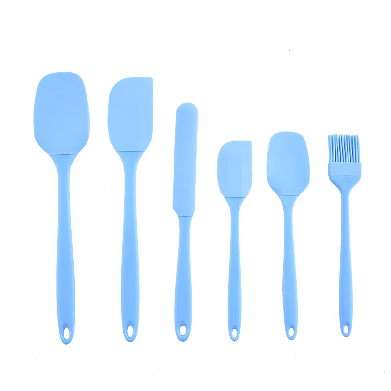 6-Piece Silicone Kitchen Utensil Set – Cream Scraper, Spatulas & Oil Brush Baking Tools Set