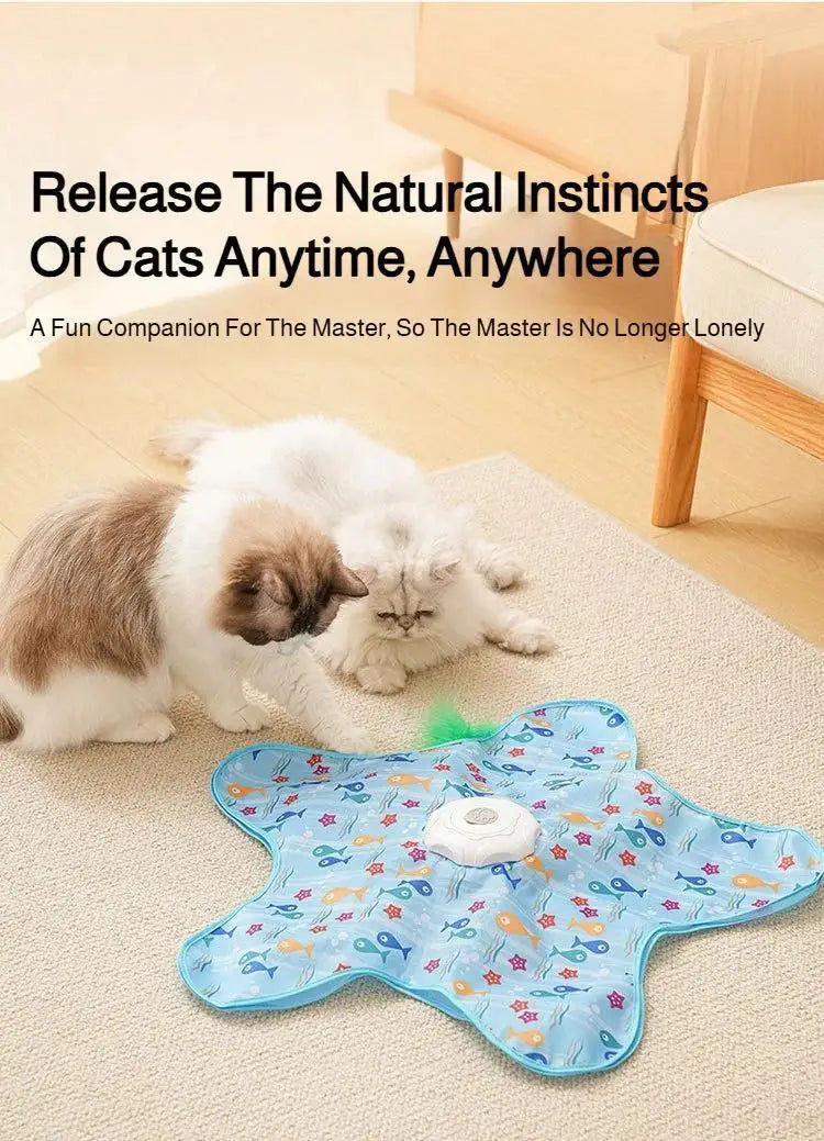 Interactive Hide & Seek Cat Toy with Motion-Activated Squeaky Mouse & Hidden Feathers