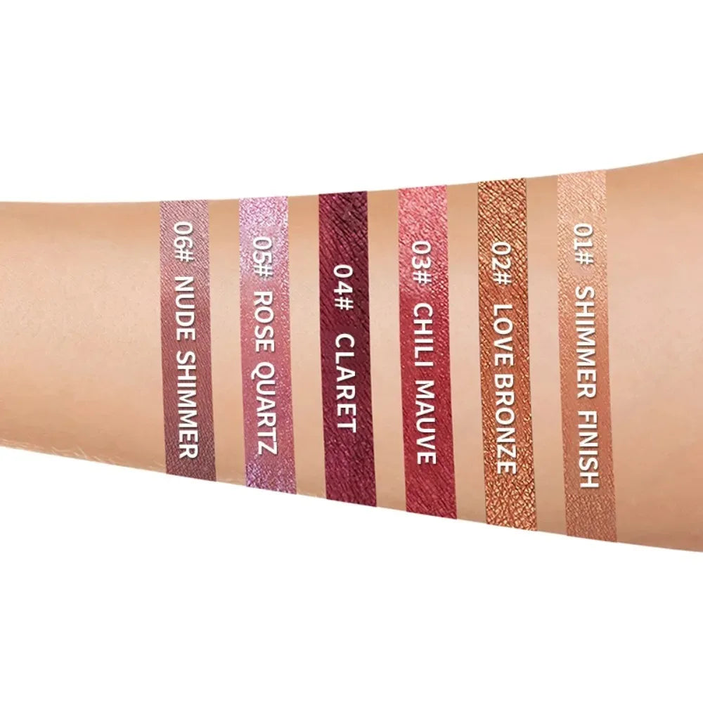 Rouge à lèvres liquide à brillant métallique, 12 couleurs, nacré, imperméable, brillant à lèvres, anti-taches, maquillage glamour pour les lèvres