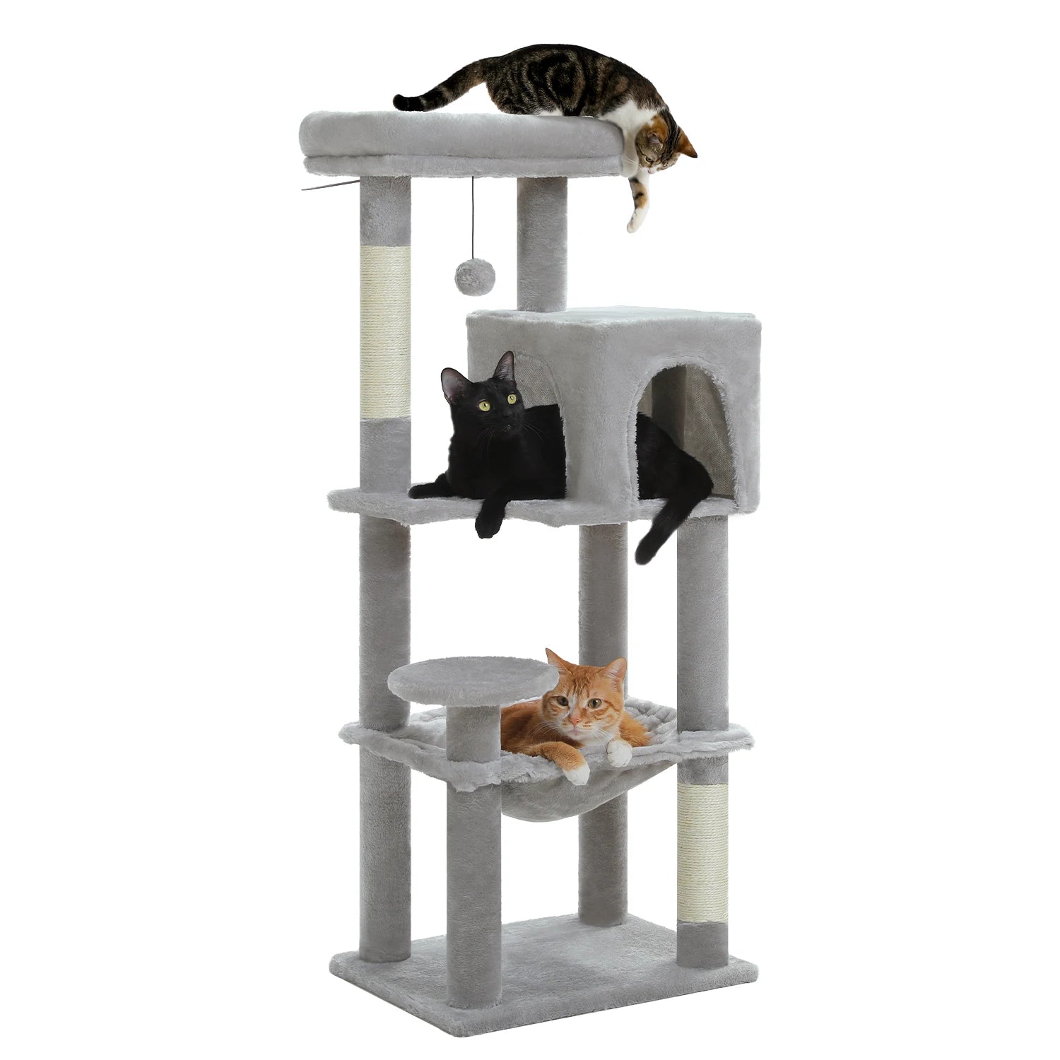 Multi-Level Cat Tree Tower – Cat Condo, Hammock & Scratching Activity Center