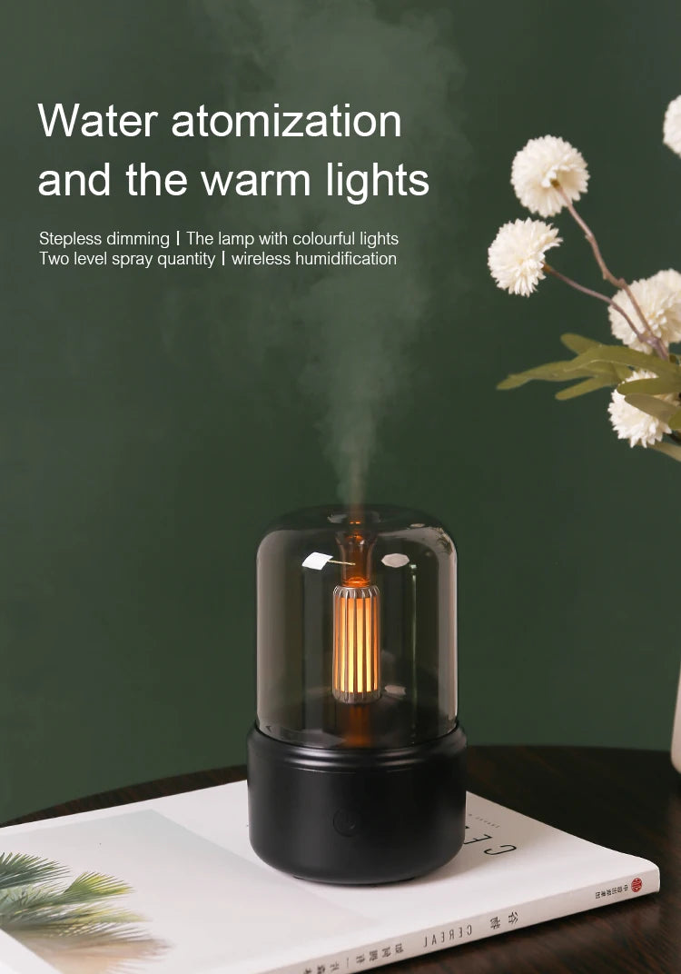 Portable Mini Aroma Diffuser – USB Essential Oil Humidifier with LED Night Light