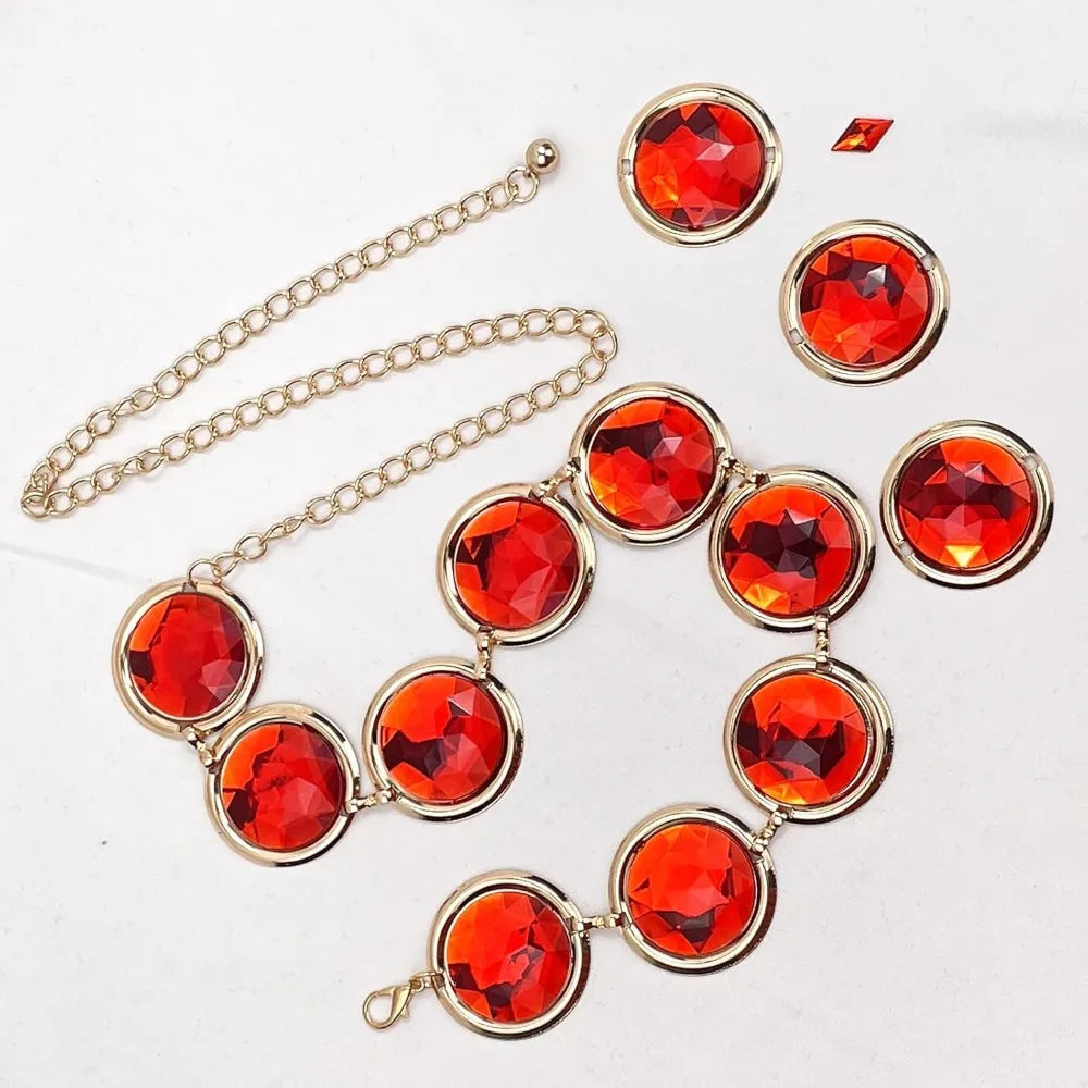 « Lot 5 Ceintures Femme – Cosplay Anime & Pierres Rouges »