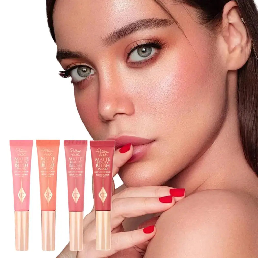 Blush liquide 12 ml – Stylo compact, longue tenue, non oxydant, usage multiple pour joues et yeux – Teinte pêche éclatante, illumine le visage et fait le contouring