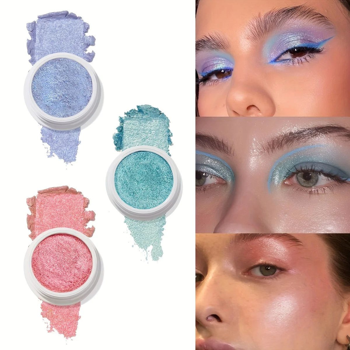 Ombre à paupières pailletée caméléon, enlumineur nacré mono-teinte, maquillage illuminateur puissant, outils de maquillage scintillants pour les yeux