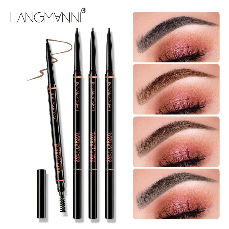 Crayon sourcils double embout rotatif 1,5 mm waterproof avec brosse
