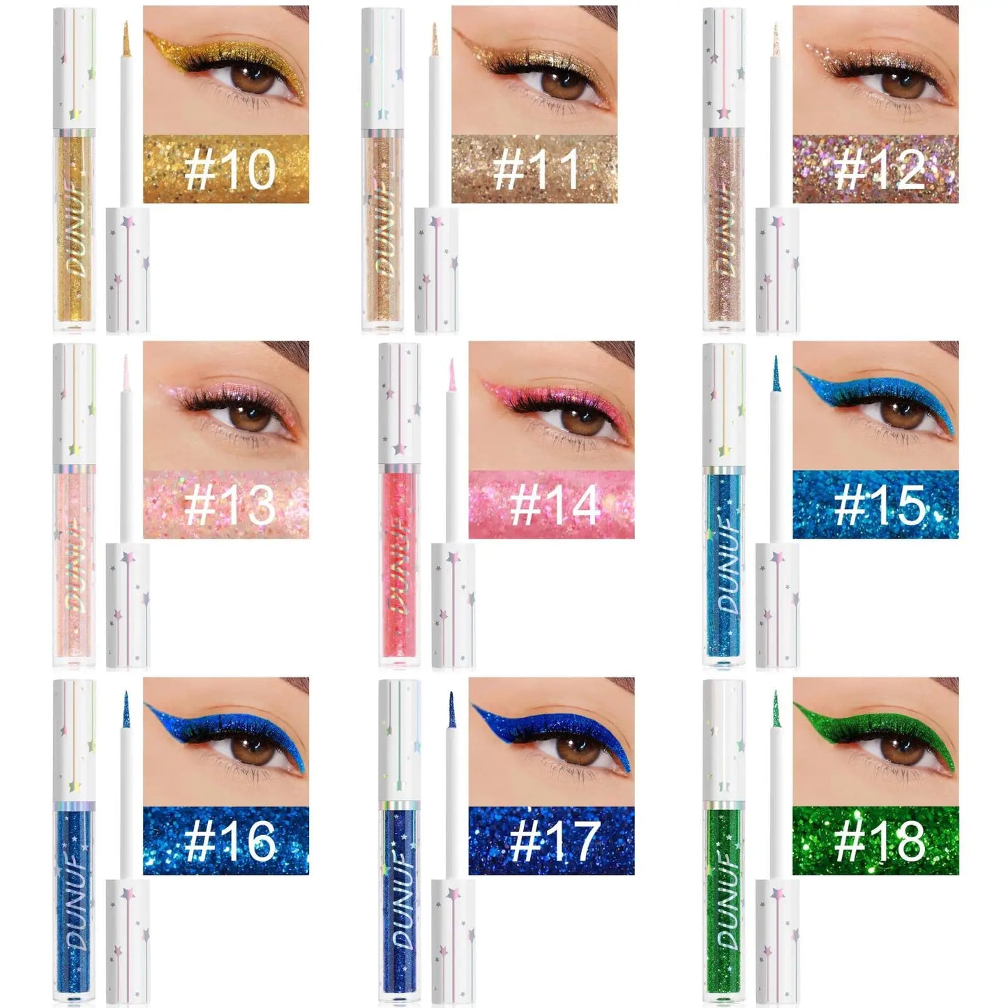 1 pièce : Eyeliner et fard à paupières liquides brillants, colorés, à séchage rapide, longue tenue et waterproof