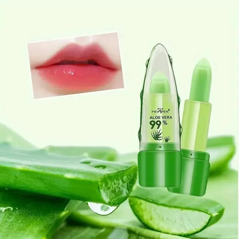 « Rouge à lèvres Aloe Vera – Hydratant, longue tenue et changement de couleur magique »