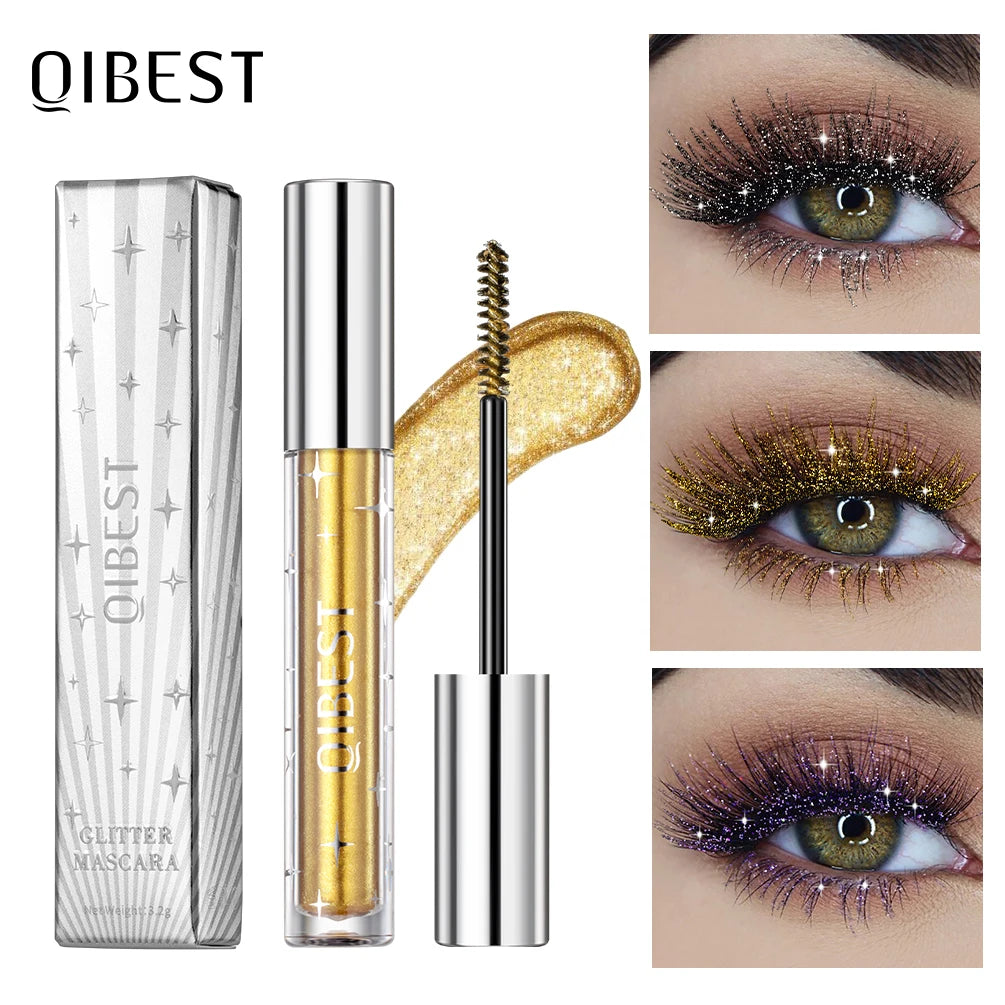 Mascara Diamond Glitter, effet brillant, allonge et recourbe les cils, séchage rapide, longue tenue, maquillage femme