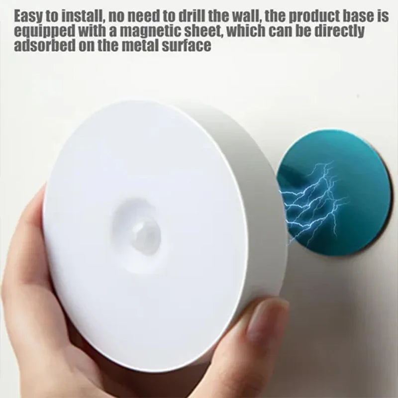 PIR Motion Sensor LED Night Light – USB Rechargeable Wireless Closet & Cabinet Lamp