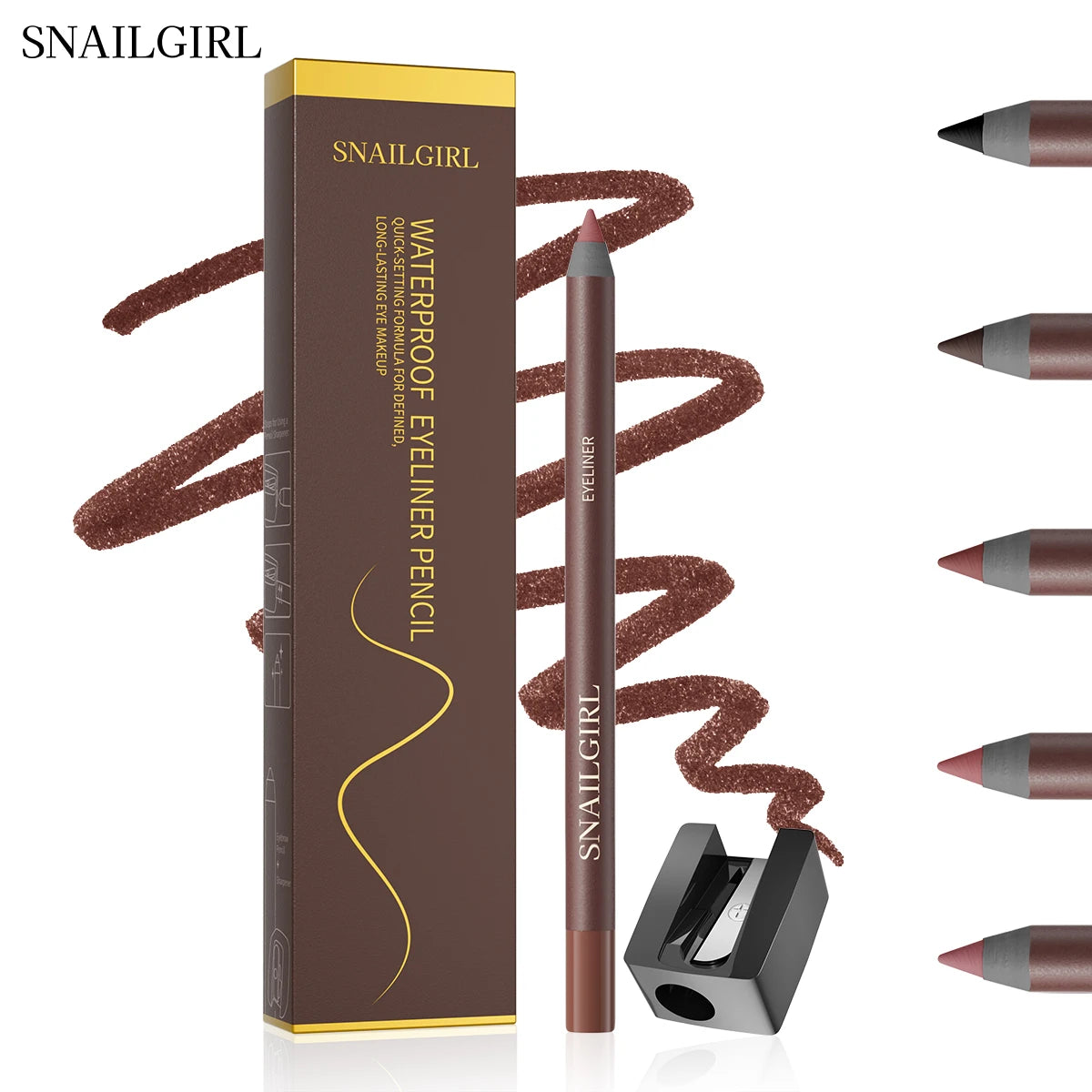 Crayon eyeliner, résistant à l'eau et à la transpiration, longue tenue et sans bavure, avec recharge dure.