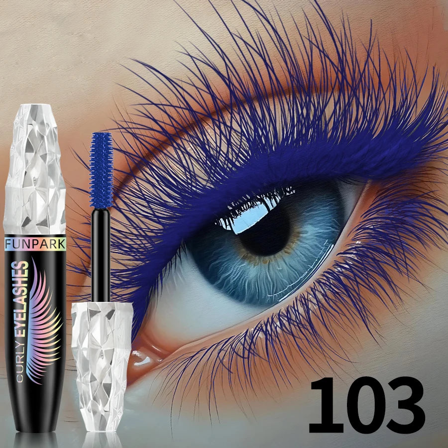Mascara 5D 9 couleurs grands yeux waterproof épais allongeant recourbant fibres liquide extensions cils maquillage