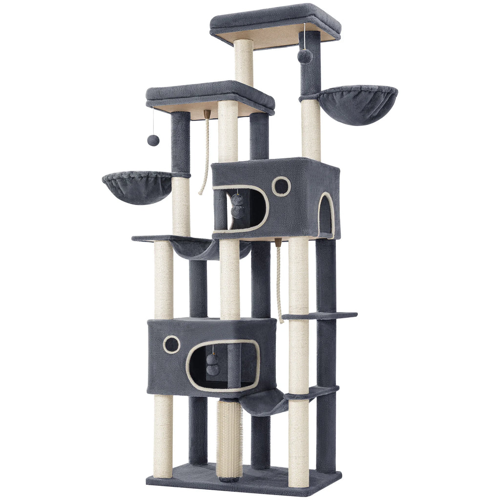 213 cm Extra-Large Cat Tree – Multi-Level Cat Tower with Caves & Platforms