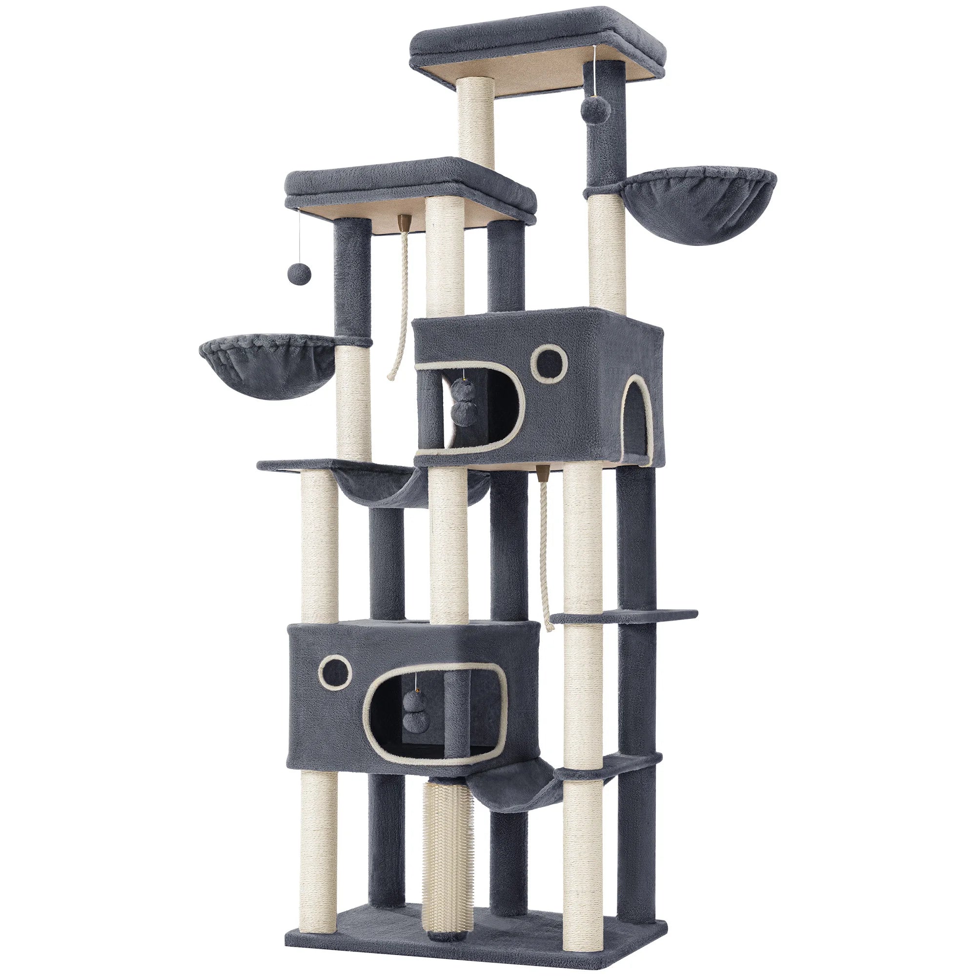 213 cm Extra-Large Cat Tree – Multi-Level Cat Tower with Caves & Platforms