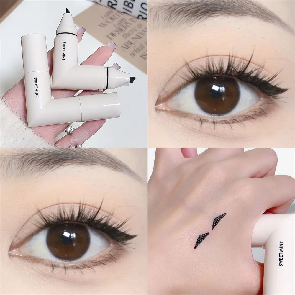 Tampon Eyeliner Intégré Double-Ailé – Étanche, Résistant à la Transpiration, Longue Tenue, Facile à Utiliser, Idéal pour Débutants, Pochoir Maquillage Rapide