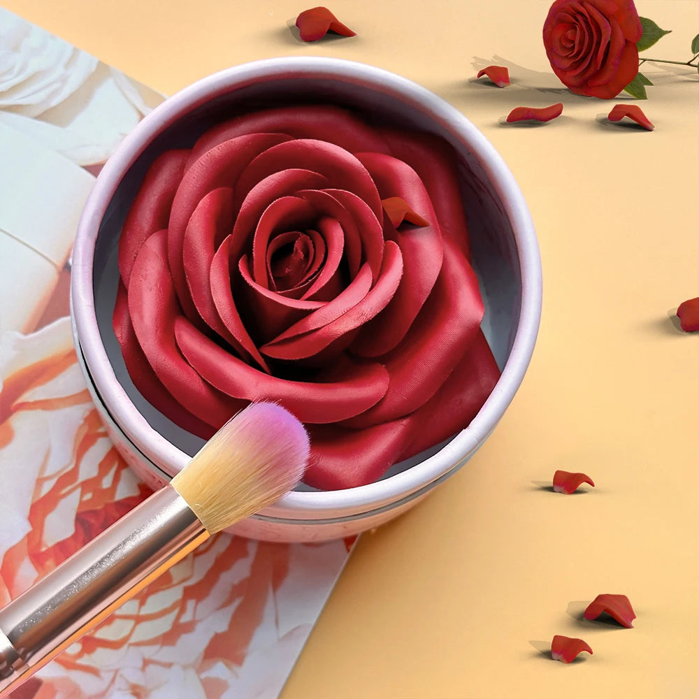 Blush 3D pétale de rose – Maquillage et highlighter, résistant à l’eau et longue tenue – Poudre visage en forme de fleur, blush style rose