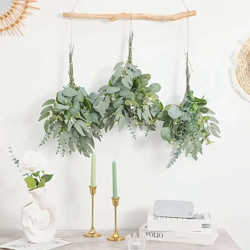 50PCS Artificial Eucalyptus Stems – Mixed Greenery Bouquet for DIY Décor