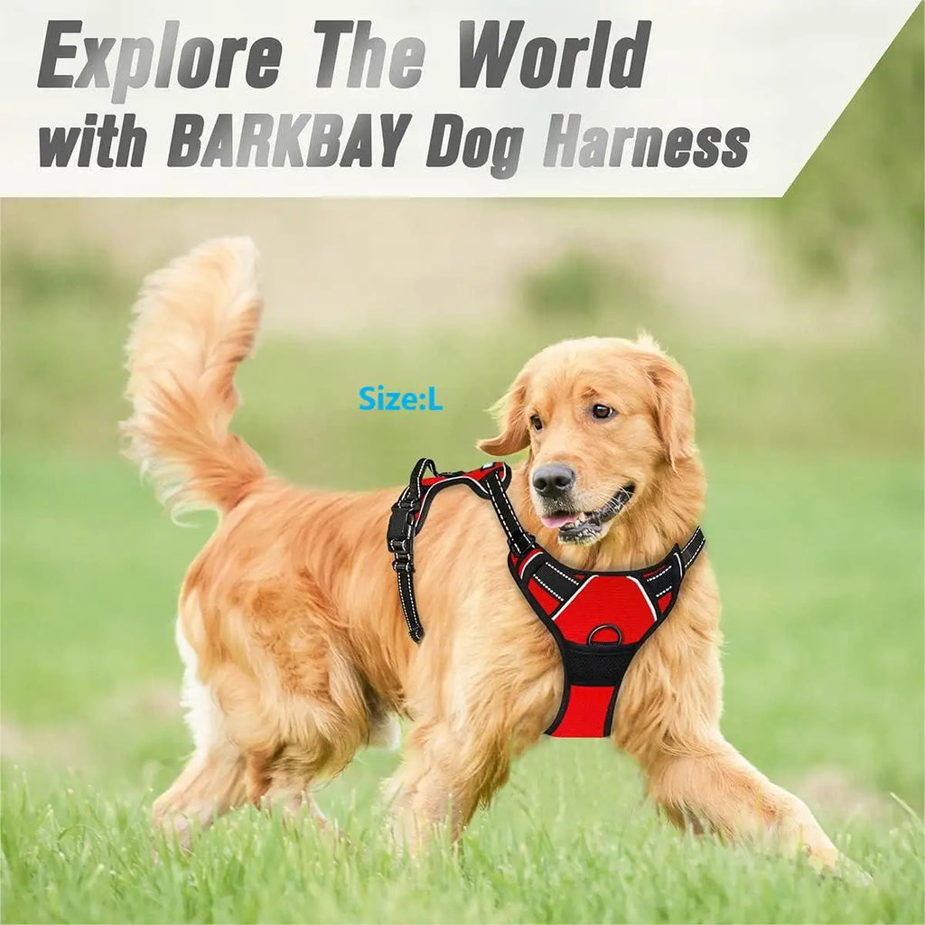 Adjustable No-Pull Dog Harness – Reflective Front-Clip Harness with Handle