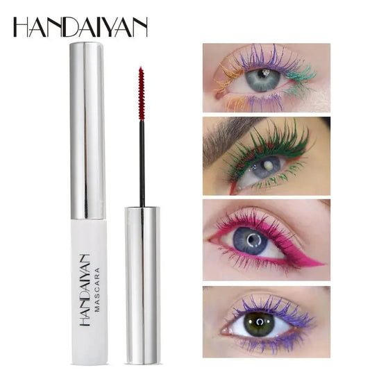 Mascara coloré longue tenue waterproof recourbant crème rouge, bleu, blanc maquillage scène fête cils
