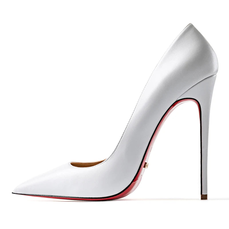 « Escarpins Femme Luxe – Talon 12 cm, Noir Mat, Semelle Rouge »