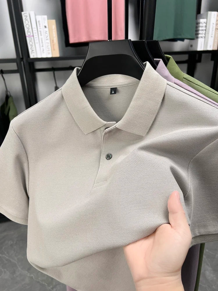 Polo à manches courtes pour hommes, 100% pur coton, mode d'été, classique, couleur unie, confortable, golf, T-shirt style décontracté, offre spéciale