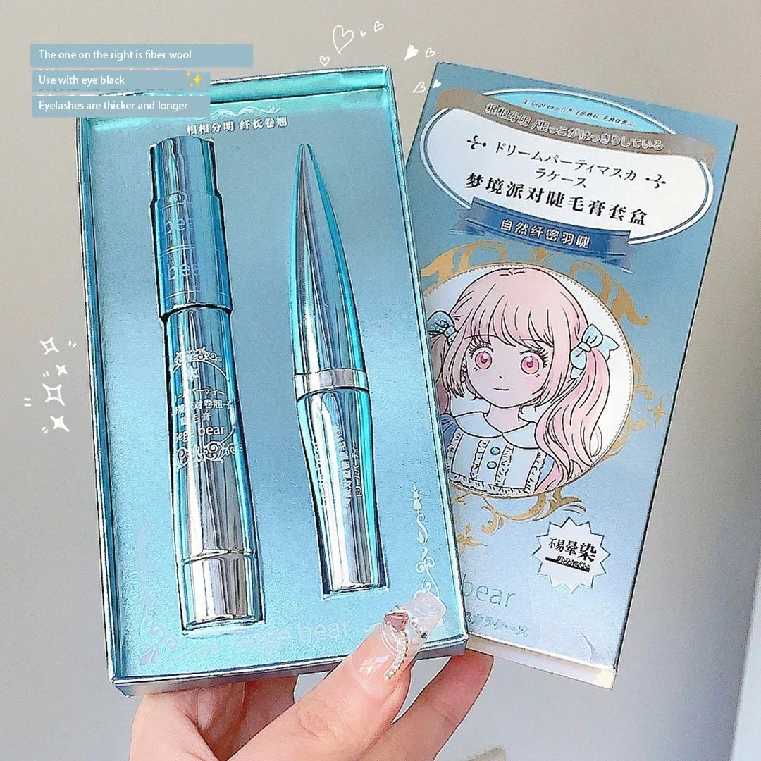 Mascara fibres de soie waterproof allongeant et recourbant cils noirs longue tenue